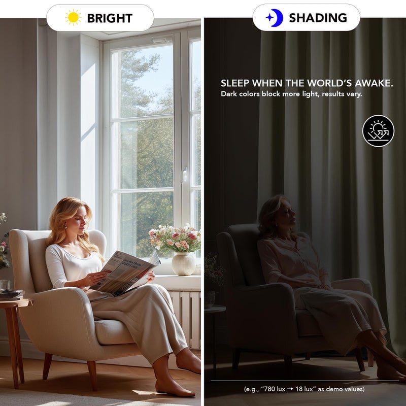 Deconovo Blackout Curtains for Bedroom, Thermal Insulated Room Darkening Grommet Window Drapes, Beige, 42W x 45L Inch, Pack of 2 for Living Room & Nursery Privacy Panels - Image 5